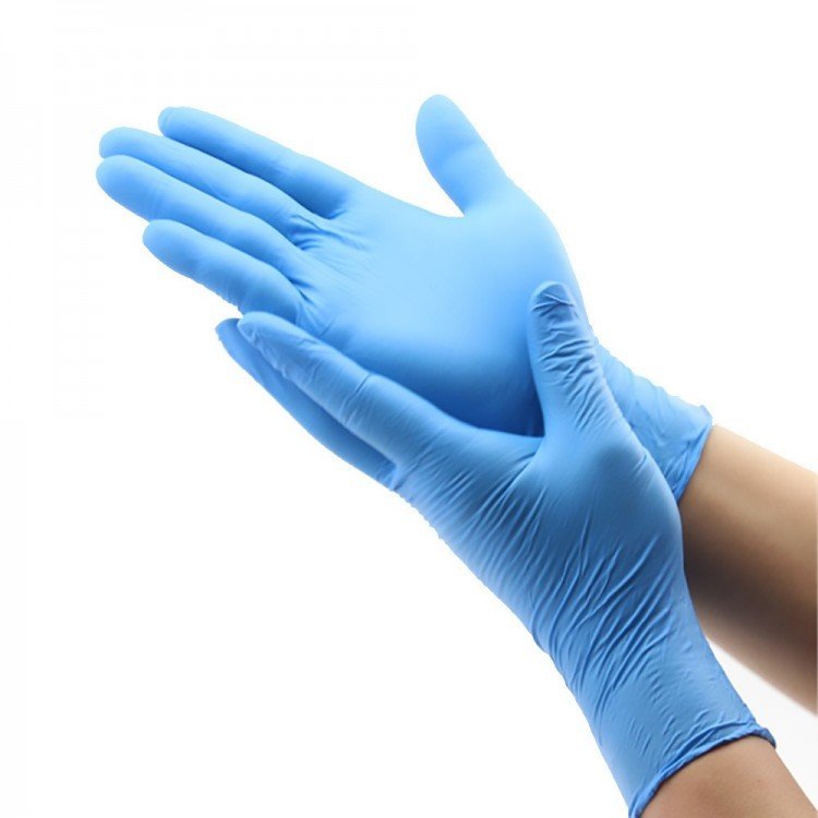 GUANTES DE VINILO AZULES X 10 UN
